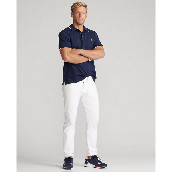 Spring Navy Heather Custom Slim Fit Stretch Mesh Polo Shirt Polo Ralph Lauren 4