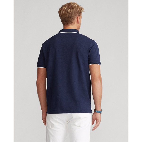Spring Navy Heather Custom Slim Fit Stretch Mesh Polo Shirt Polo Ralph Lauren 5