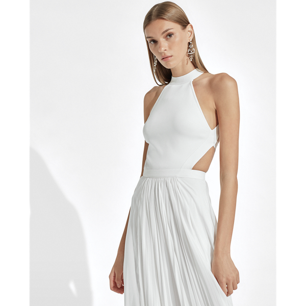 Off White Novella Evening Dress Ralph Lauren Collection 4