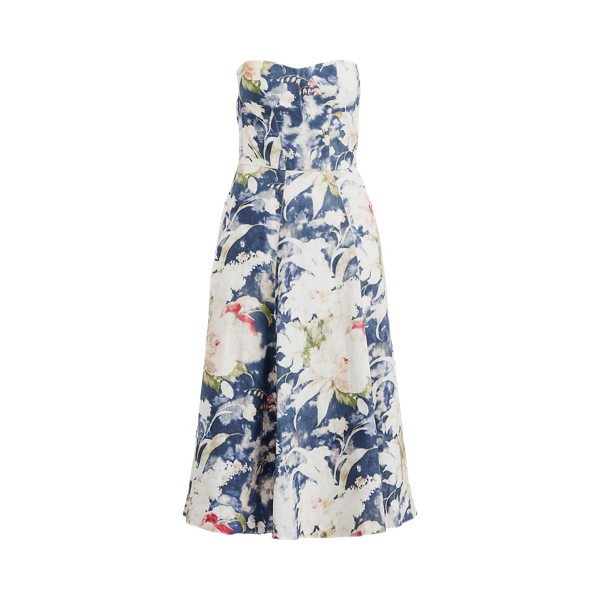 Blue Multi Dasha Floral Cocktail Dress Ralph Lauren Collection 2