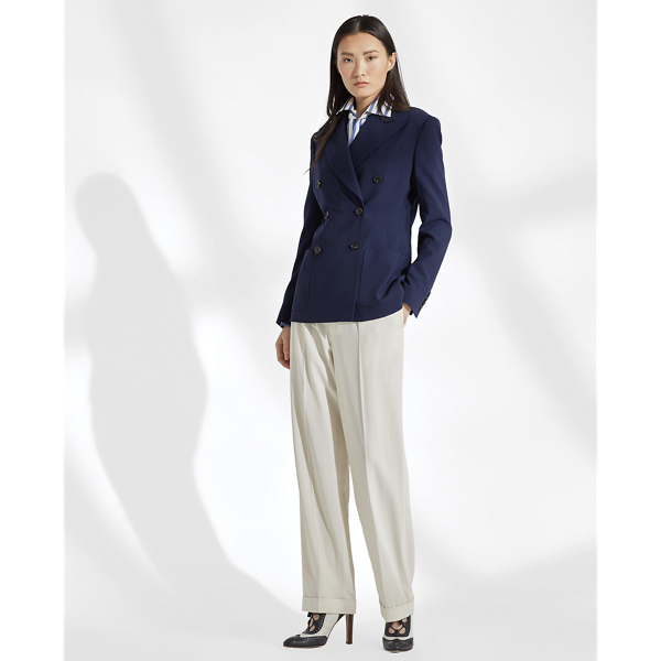 Lux Navy Leslie Wool Crepe Jacket Ralph Lauren Collection 4