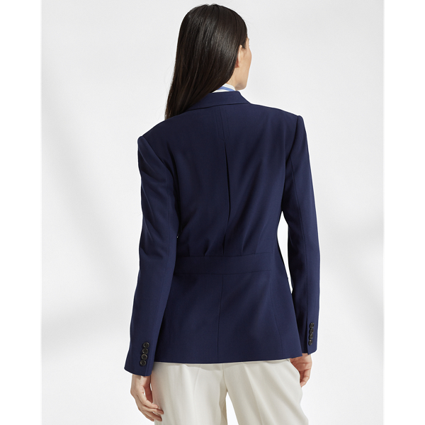 Lux Navy Leslie Wool Crepe Jacket Ralph Lauren Collection 5