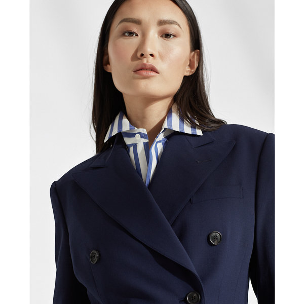 Lux Navy Leslie Wool Crepe Jacket Ralph Lauren Collection 6
