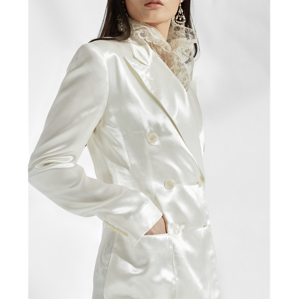 Leslie Charmeuse Jacket Ralph Lauren Collection em Pearl 5
