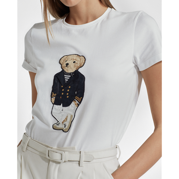 Optic White Riviera Polo Bear Cotton Tee Ralph Lauren Collection 5