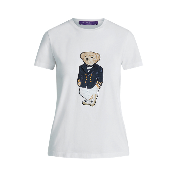 Optic White Riviera Polo Bear Cotton Tee Ralph Lauren Collection 2