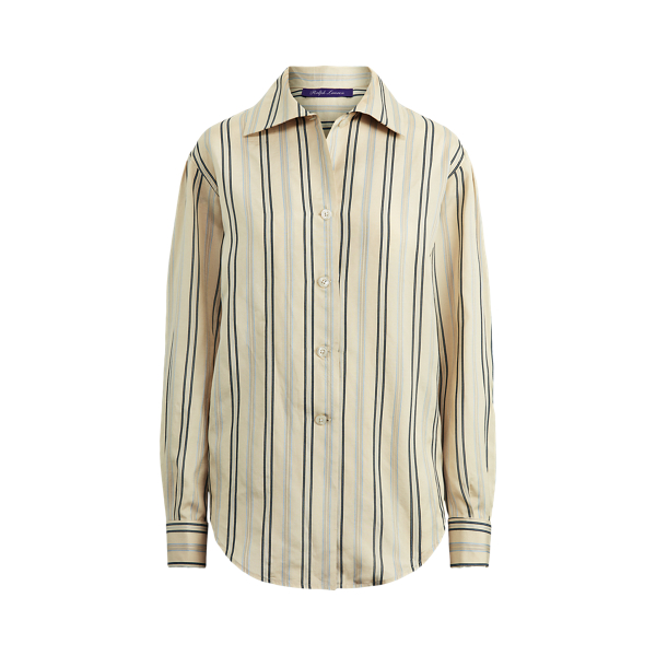 Alyssa Striped Silk Shirt Ralph Lauren Collection 1