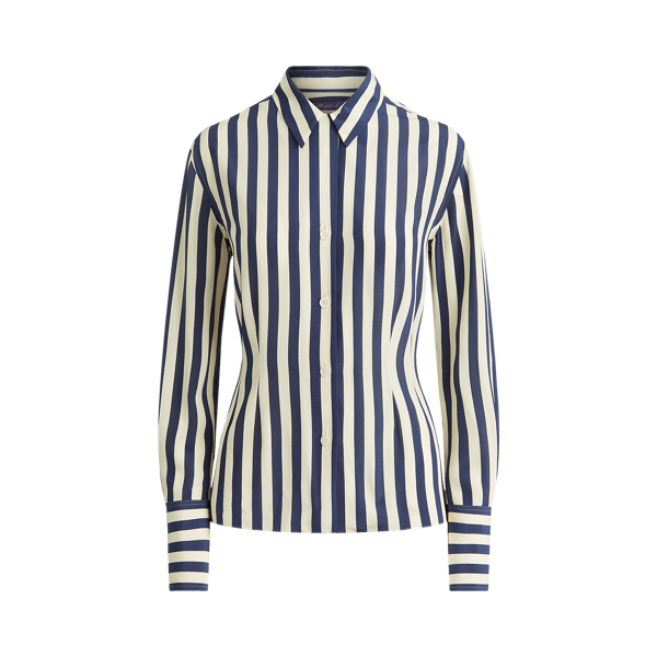 Vanna Striped Silk Shirt Ralph Lauren Collection 1