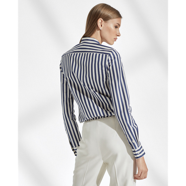 Navy/Off White Alejandra Striped Shirt Ralph Lauren Collection 5