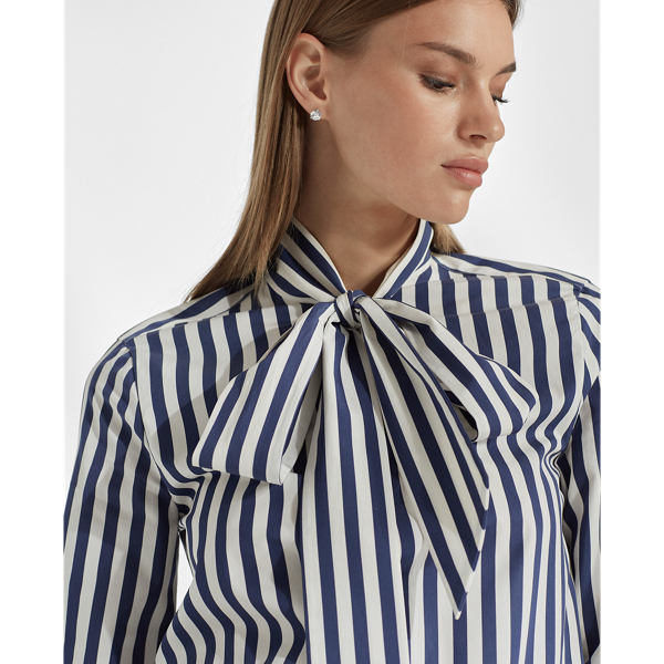 Navy/Off White Alejandra Striped Shirt Ralph Lauren Collection 6