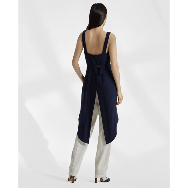 Lux Navy Bruno Wool Crepe Top Ralph Lauren Collection 5
