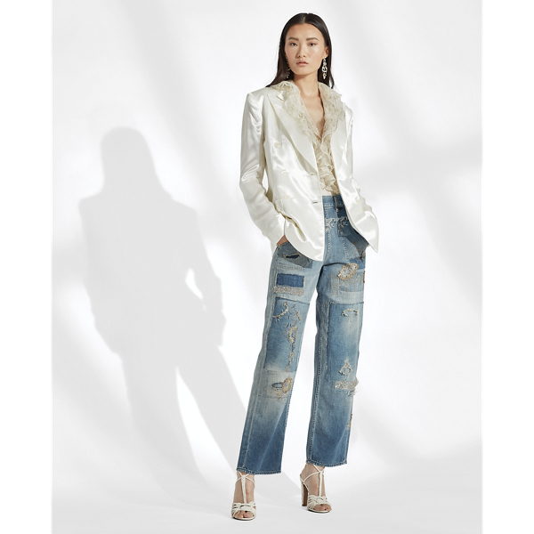 Camicetta Collisa in tulle Ralph Lauren Collection in Bianco sporco 2
