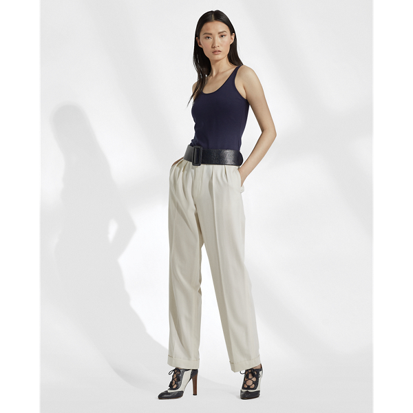 Navy Silk-Blend Tank Top Ralph Lauren Collection 3