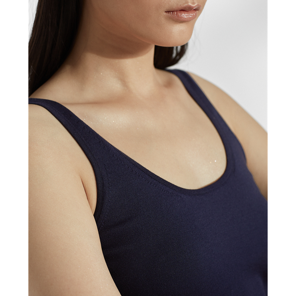Navy Silk-Blend Tank Top Ralph Lauren Collection 5