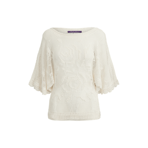 Crocheted Floral Bateau Top Ralph Lauren Collection in 1