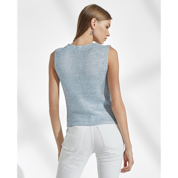 Antique Blue silk Mockneck Jumper Ralph Lauren Collection 4