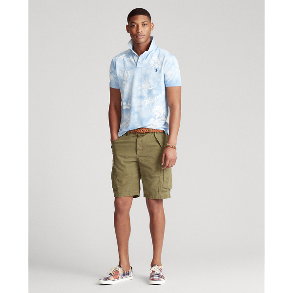 Nimes Blue Print Hawaiian Mesh Polo Shirt Big & Tall 3