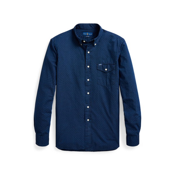 Camicia a pois indaco Classic-Fit Big & Tall in 1