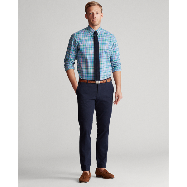 4670 Blue/Pink Multi Classic Fit Plaid Poplin Shirt Big & Tall 3