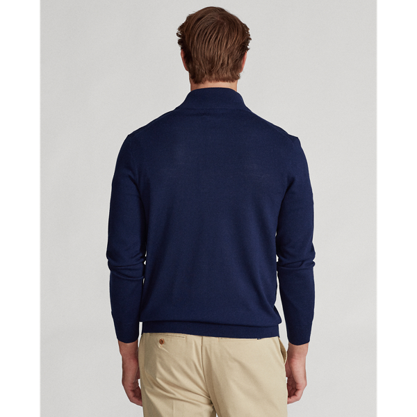 Refined Navy Washable Wool Jumper Polo Golf 5