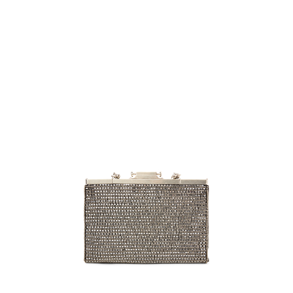 Silver/Black Embellished Evening Pouch Ralph Lauren Collection 3
