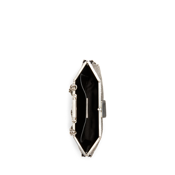 Silver/Black Embellished Evening Pouch Ralph Lauren Collection 4