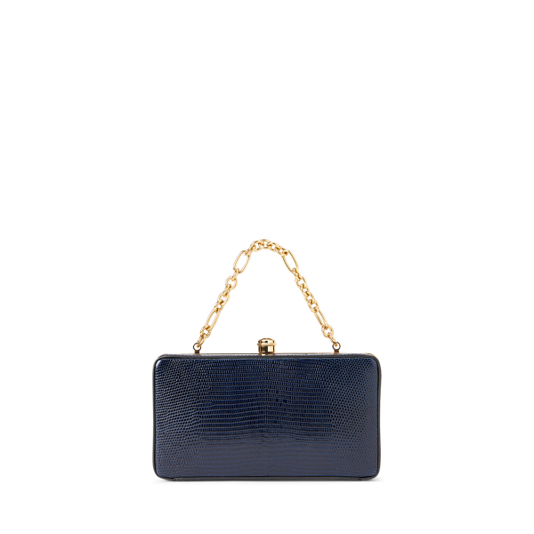 Navy Faux-Lizard Minaudiere Ralph Lauren Collection 3
