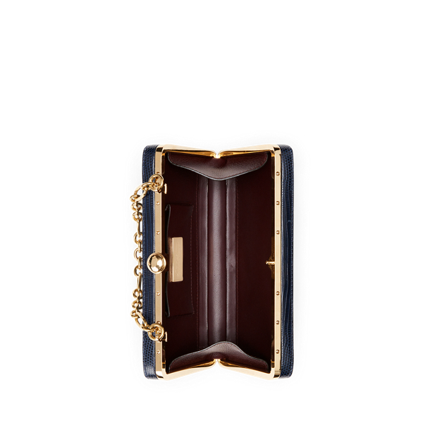 Navy Faux-Lizard Minaudiere Ralph Lauren Collection 4