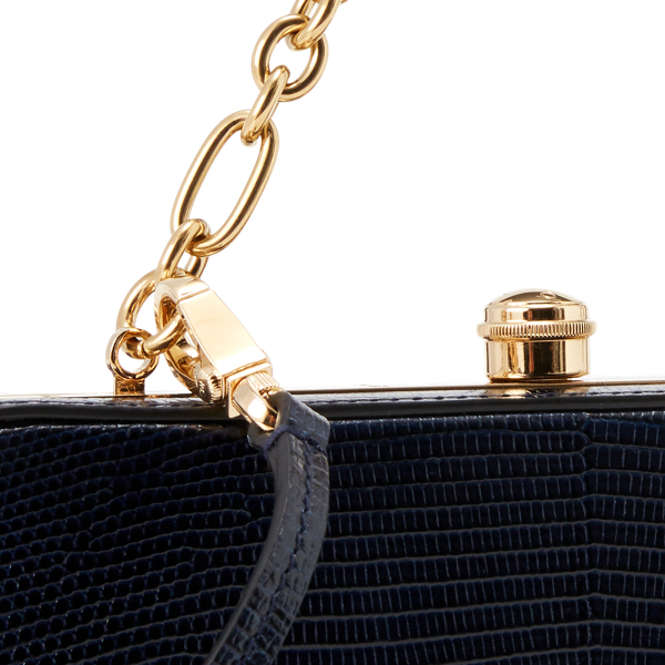 Navy Faux-Lizard Minaudiere Ralph Lauren Collection 5