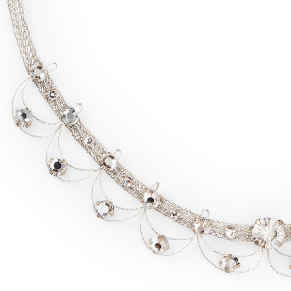 Crystal Ribbon Necklace Ralph Lauren Collection in Silver/Crystal 2