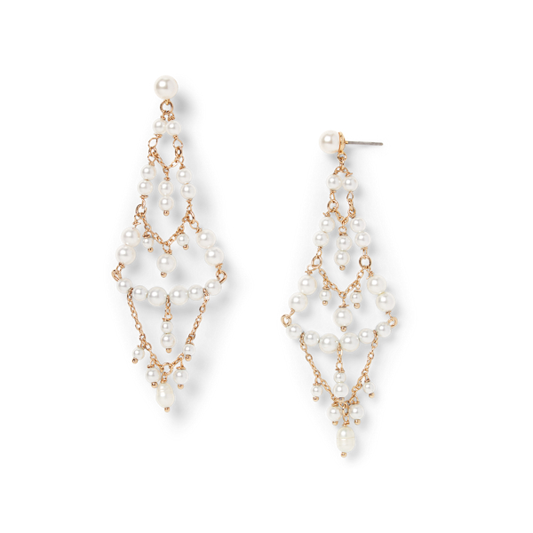 Silver/Pearl Pearl Chandelier Earrings Ralph Lauren Collection 2