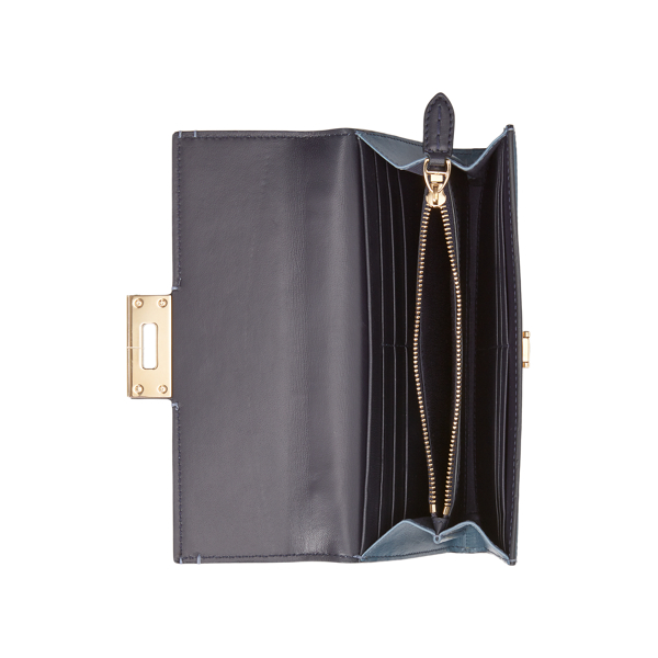 Denim Burnished Hinge-Lock Wallet Ralph Lauren Collection 3