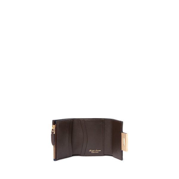 Marine Navy Calfskin Petite Hinge-Lock Wallet Ralph Lauren Collection 3