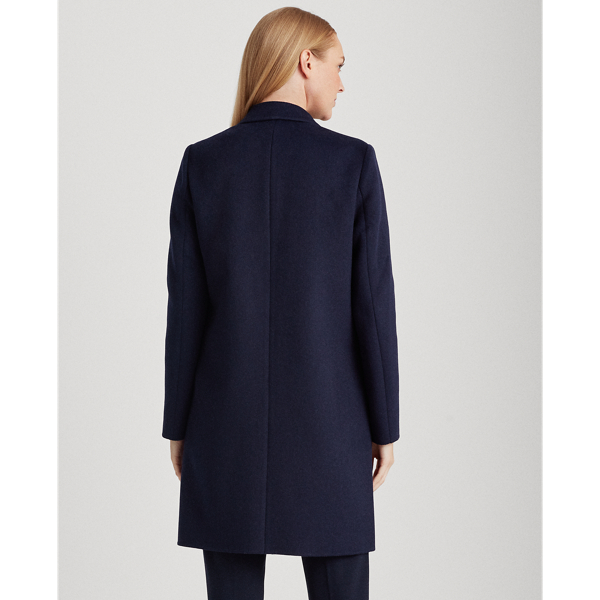 Navy Two-Button Wool-Blend Coat Lauren 5