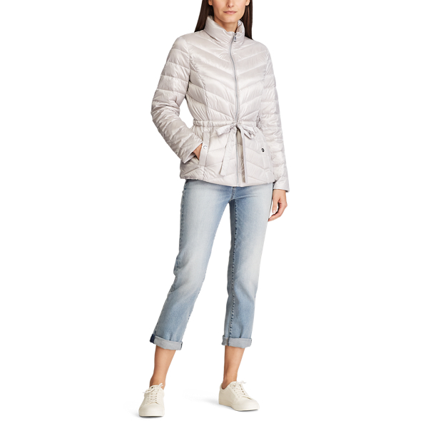 Silver Metallic Packable Jacket Lauren 3