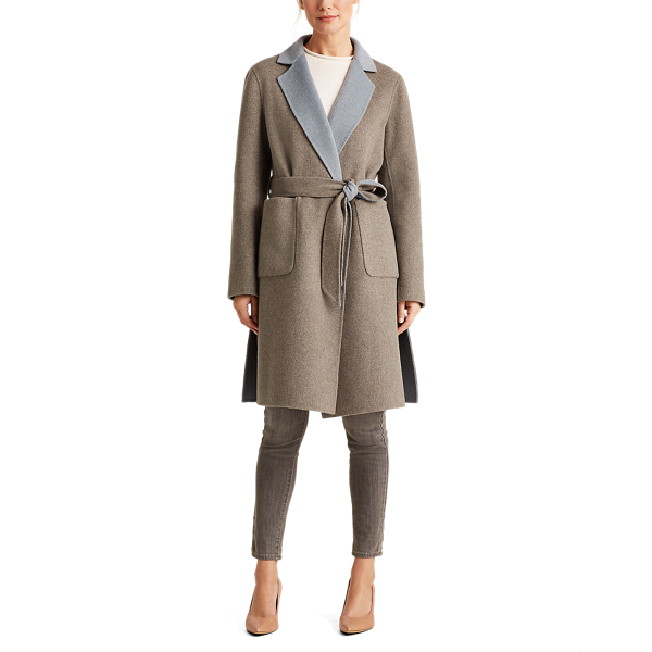 Grey/Blue Reversible Wool-Blend Coat Lauren 2