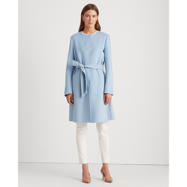 Light Blue Belted Wool Coat Lauren 4