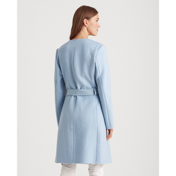 Light Blue Belted Wool Coat Lauren 5