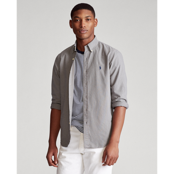 Men s Grey Button Down Shirts Ralph Lauren
