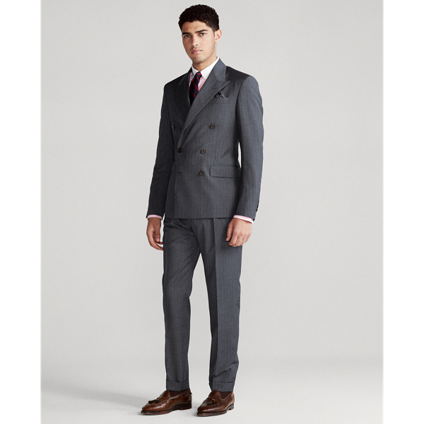 Med Grey Multi Polo Striped Wool Twill Suit Polo Ralph Lauren 4