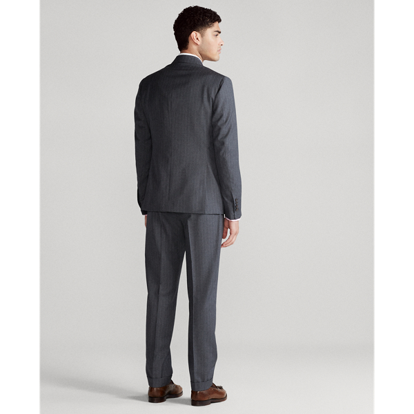 Med Grey Multi Polo Striped Wool Twill Suit Polo Ralph Lauren 5