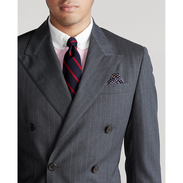 Med Grey Multi Polo Striped Wool Twill Suit Polo Ralph Lauren 6