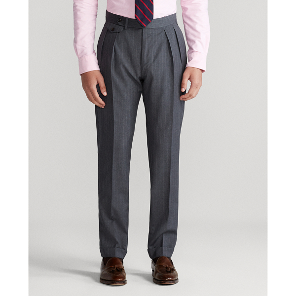 Med Grey Multi Polo Striped Wool Twill Suit Polo Ralph Lauren 8