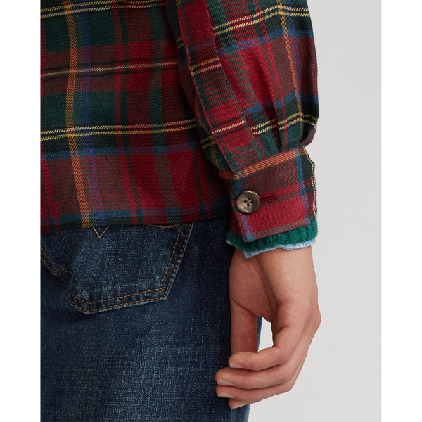 Red/Olive/Blue/Green Tartan Linen Safari Jacket Polo Ralph Lauren 7