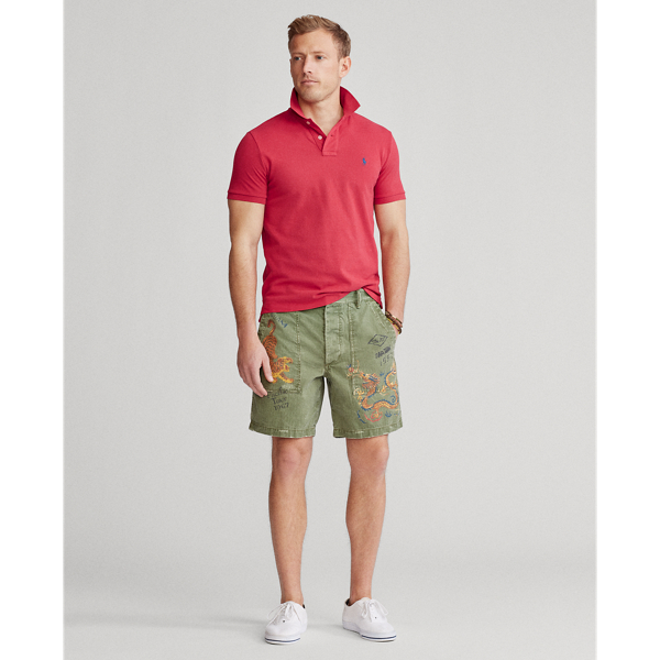 Post Red Slim Fit Mesh Polo Shirt Polo Ralph Lauren 3