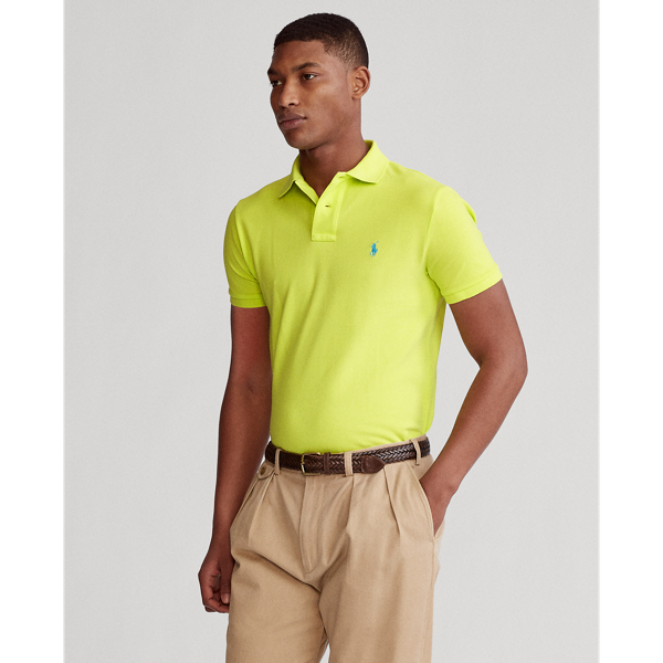 Bright Pear Slim Fit Mesh Polo Shirt Polo Ralph Lauren 4