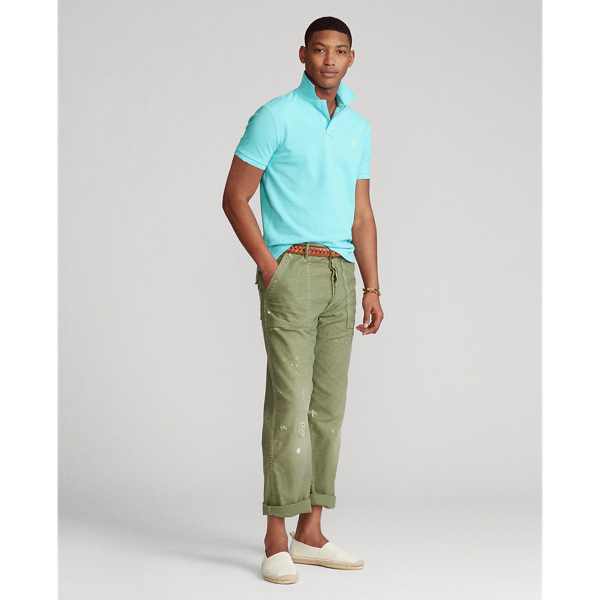 Turquoise Nova Slim Fit Mesh Polo Shirt Polo Ralph Lauren 3