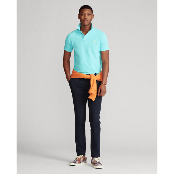 French Turquoise Custom Slim Fit Mesh Polo Shirt Polo Ralph Lauren 3