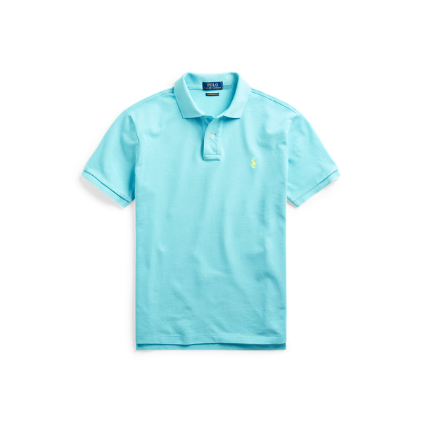 French Turquoise Custom Slim Fit Mesh Polo Shirt Polo Ralph Lauren 2