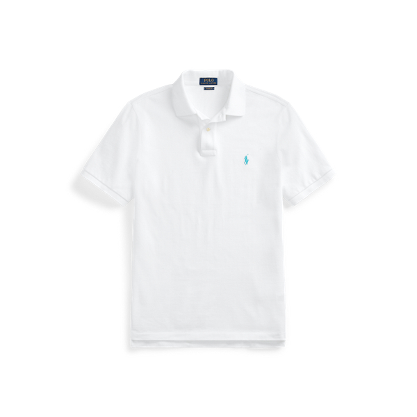 White Custom Slim Fit Mesh Polo Shirt Polo Ralph Lauren 2